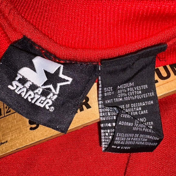 Like New Vintage Ohio State Buckeyes Starter Raglan Crewneck Red/Gray Sweatshirt - Picture 5 of 5